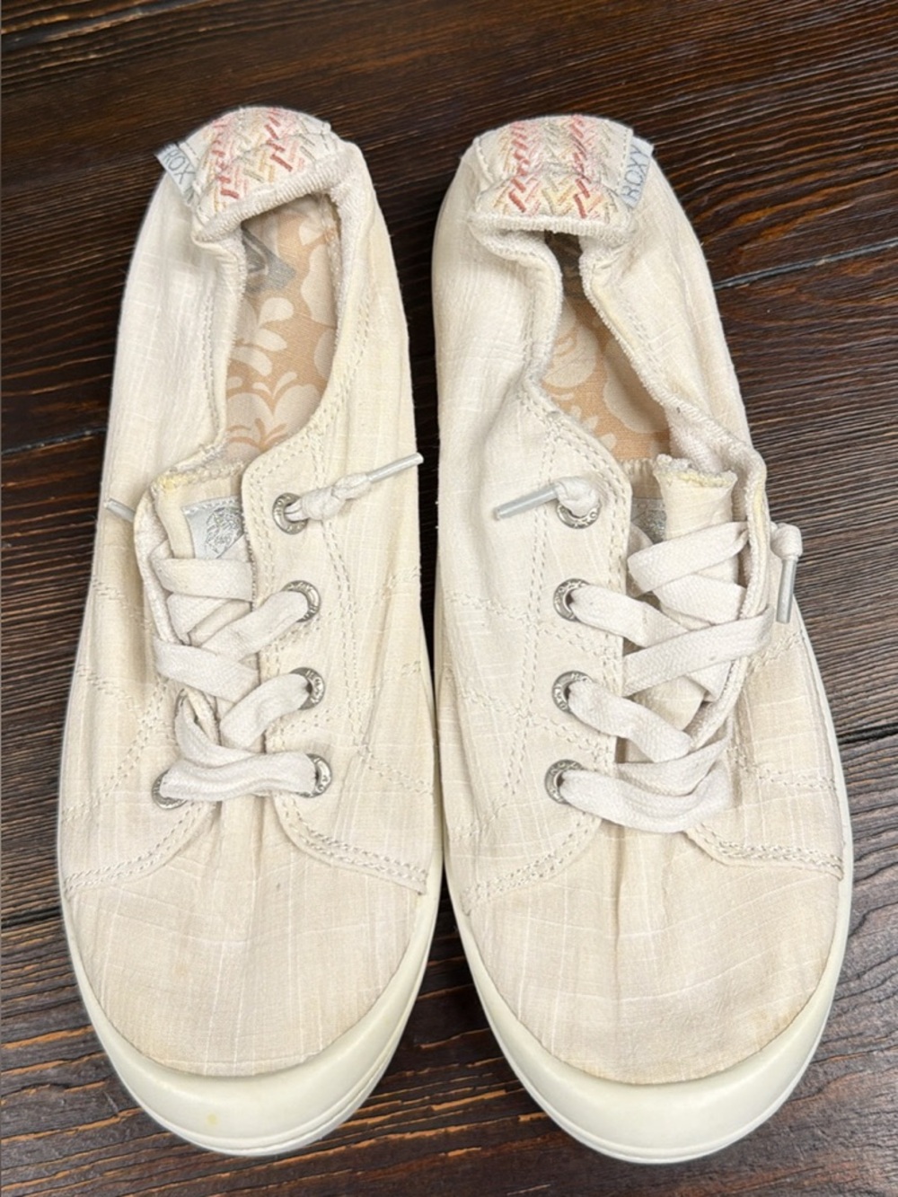 Roxy Women's Cream Slip-On Sneakers